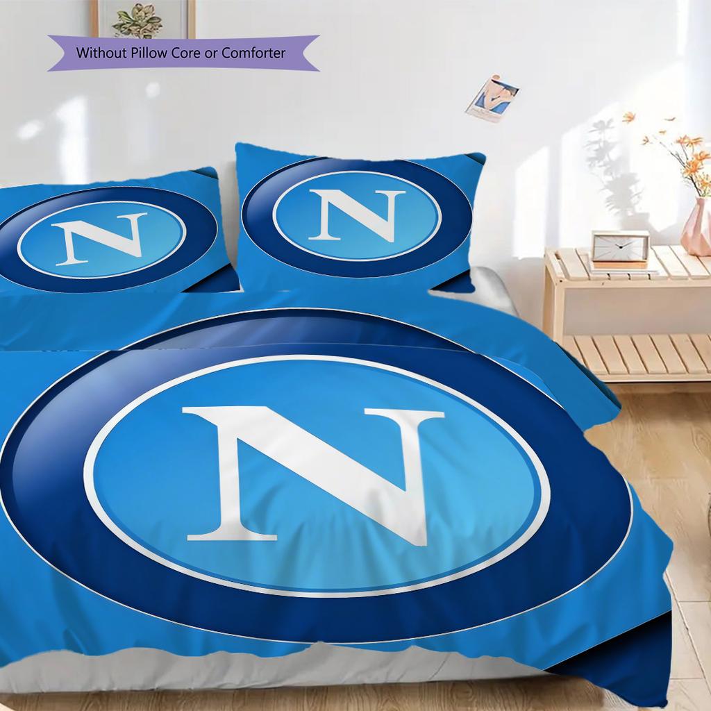 Set Copripiumino Trapuntato con Fantasia SSC Napoli Federa Decorazione per la Casa Regalo di Compleanno (1 * copripiumino + 2 * federa, senza nucleo)