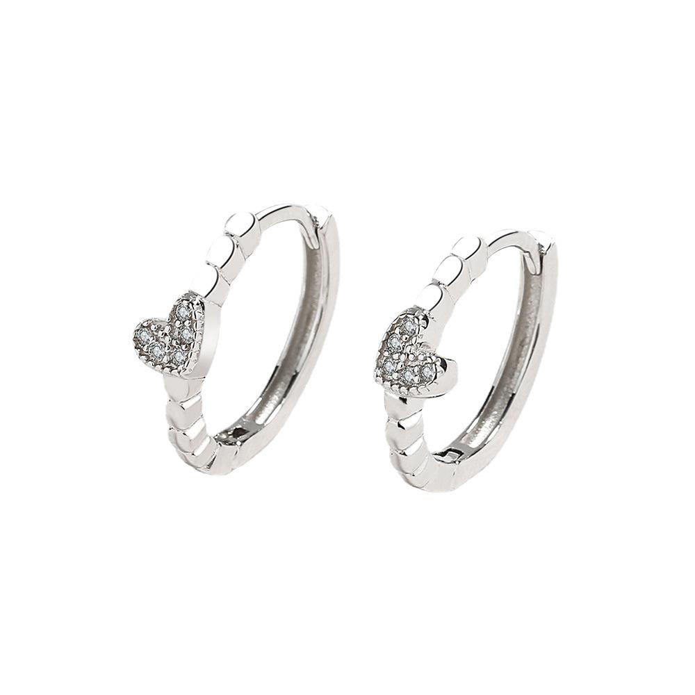 Love Heart Summer Earrings: 925 Sterling Silver Sweet Heart-Shaped Minimalist Jewelry for Women