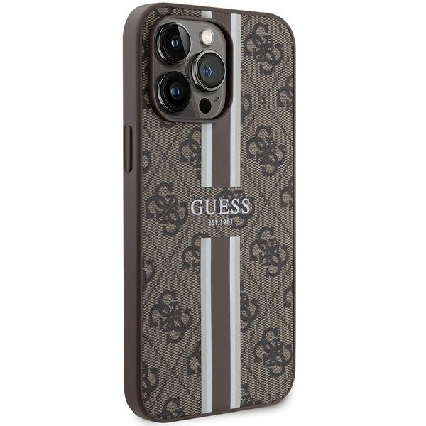 Guess Guhmp15Xp4Rpsw Iphone 15 Pro Max 6.7 Brązowy/Brown Hardcase 4G Printed Stripes Magsafe