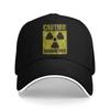 Gorras de papá de color liso Señal de advertencia radiactiva con símbolo de radiación Sombrero unisex Visera Gorras de béisbol Gorra de visera con símbolo de radiación