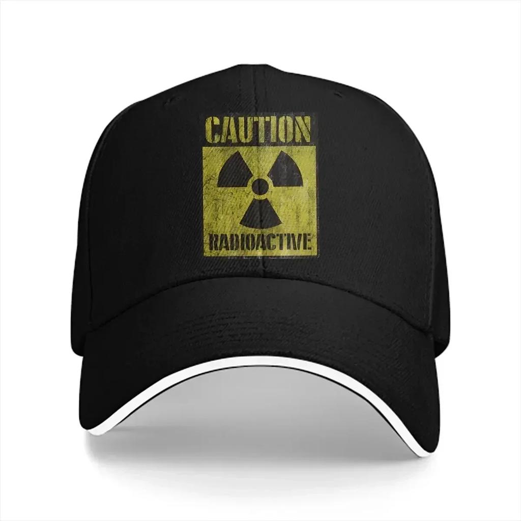 Pure Color Dad Hats Caution Radioactive Sign With Radiation Symbol Unisexs Hat Sun Visor Baseball Caps Radiation Symbol Peaked Cap
