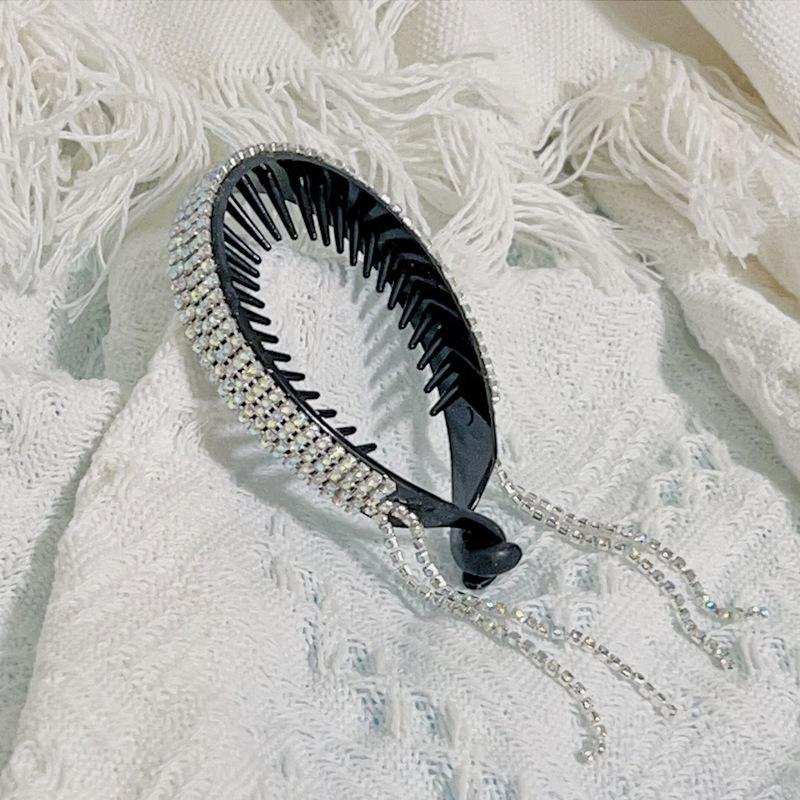 

Flash diamond tassel ball head disc hair artifact hair accessories ponytail buckle hair band back head grab clip femininity headgear headband