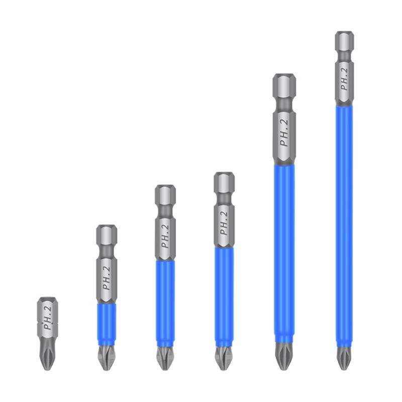2/3/4/5/7pcs Magnetic Batch Heads Impact Strong Cross High Hardness 25/50/65/70/90/127/150mm for PH2 Screwdriver Set