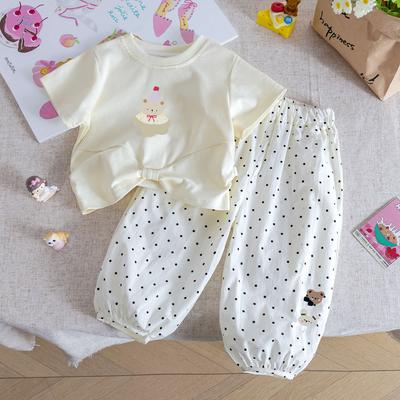 Sommer Mädchen Cartoon Kurzarm Hose Zweiteiliges Set