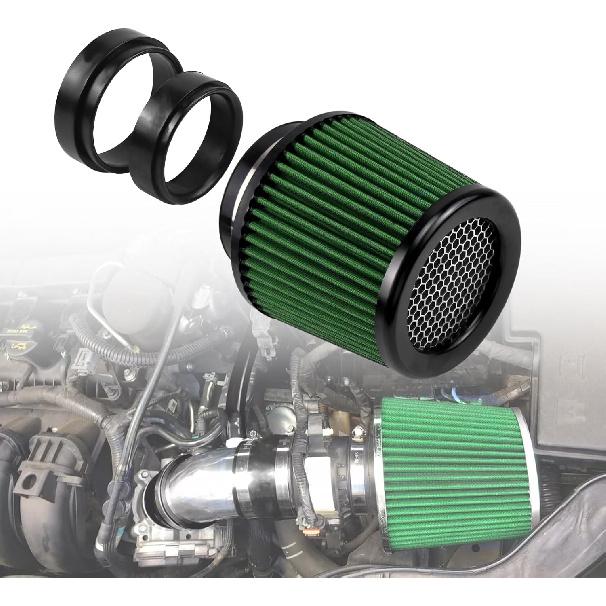 RULLINE 76mm 89mm 102mm Air Filter 3" 3.5" 4" Cold Air Intake Universal Clamp-On Air Filter Three Different Size High Flow Round Tapered Cone Cool