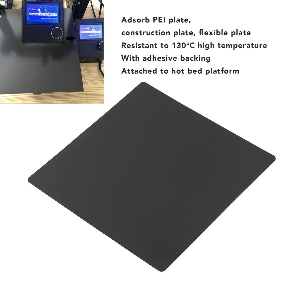 3D Printer Magnetic Rubber Base Flexible Soft Platform Adsorb PEI Plate for A8 A6 A2 ET4 Series Hotbed 220x220x1.5mm