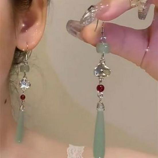 Pendientes de Borlas de Estilo Chino Vintage: Accesorios Hanfu Versátiles y Retro para Mujer"