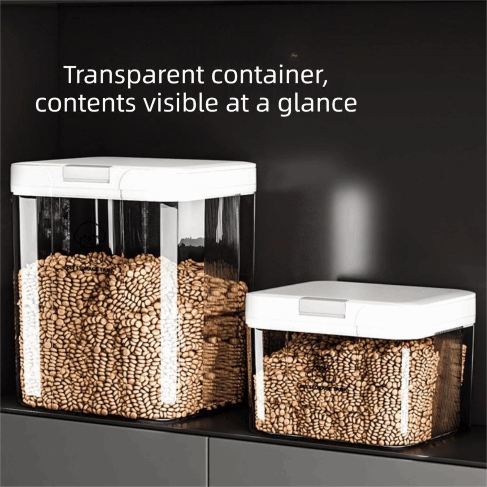 Large Capacity Pet Food Storage Container Transparent Food Storage Bucket  Grain Storage