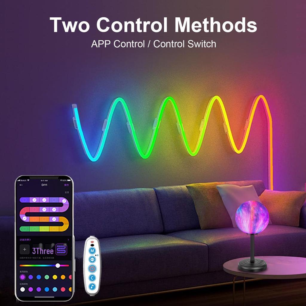 Waterproof RGB Neon Silicone LED Strip: DIY Shape, Bluetooth Sound, USB Powered - Perfect for Esports and Ambiance Lighting