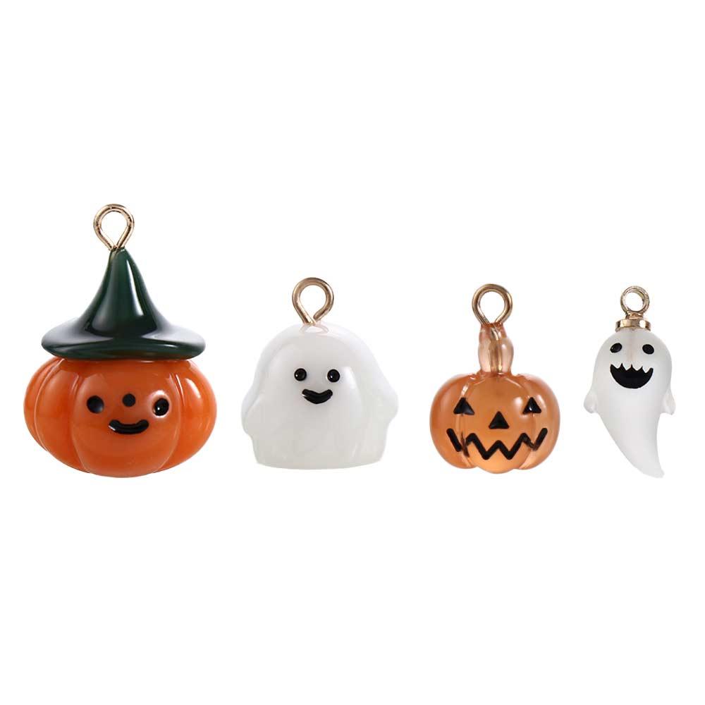 1pc Bracelet Necklace Pendant Resin Earring Halloween Charms Pumpkin Pendant Jewelry Making Gift