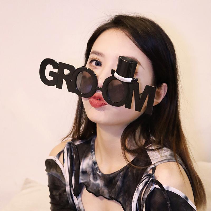 Bride & Groom Funny Groom Bride Glasses Bachelor Party Eyeglasses Photo Props Wedding Party Decoration Wedding Supplies