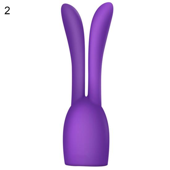 Sleeve Cover Vibrator Massager Rabbit Ear Design Silicone G Spot Vibration Hat for Couple
