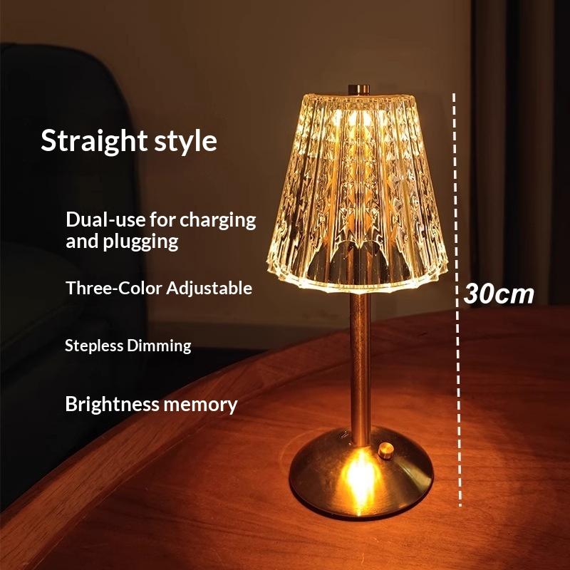 1 Set Dimmable Bar Counter Bedroom 3 Color Bedside Gold Led Table Lamp Touch Usb Rechargeable Desk Light