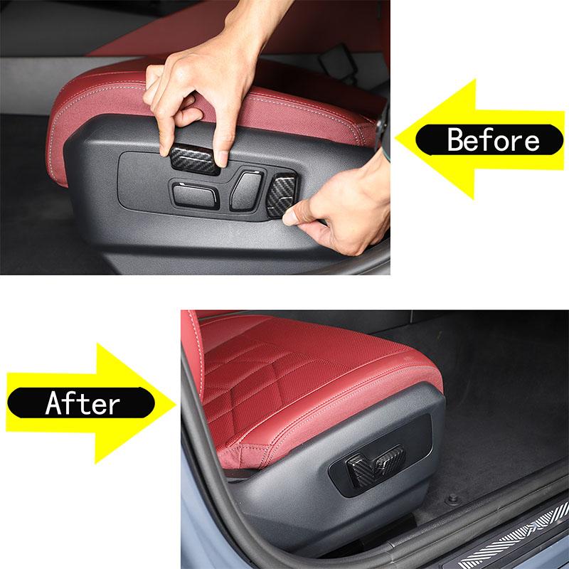 For BMW 5 Series G60 2024-2025 ABS Car Front Seat Adjust Button Cover Trim Sticker Car Interior Accessories