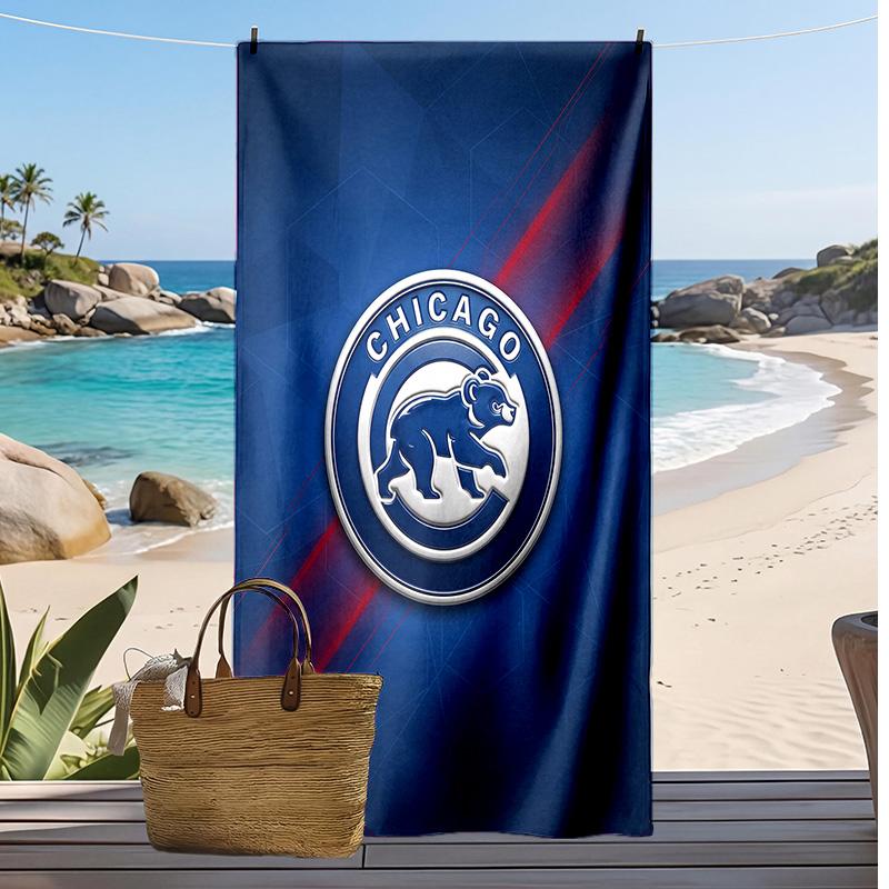 Chicago Cubs Print Beach Towel Soft Portable Quick?dry Towel For Pool Summer Vacation Outdoor Sport