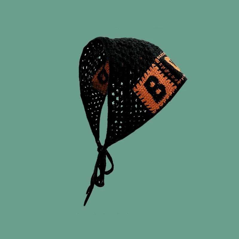 

WTEMPO Spider Web/Boo Jacquard Weave Triangular Headscarf Vintage Elegant Knitted Headbands Halloween Themed Hair Accessories Daily Wear Holiday Party 1pc оранжевый