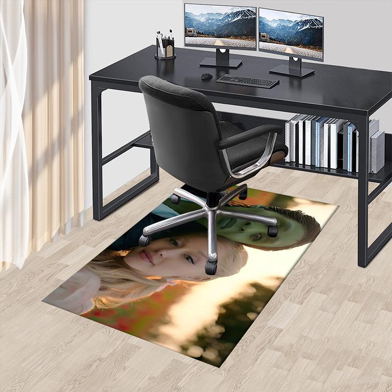 

Green, Wicked Pattern Polyester Office Carpet Chair Mats, Home Decor Dormitory Floor Protector with Anti-Skid Backing, Large Area Coverage,C 60cm by 90cm