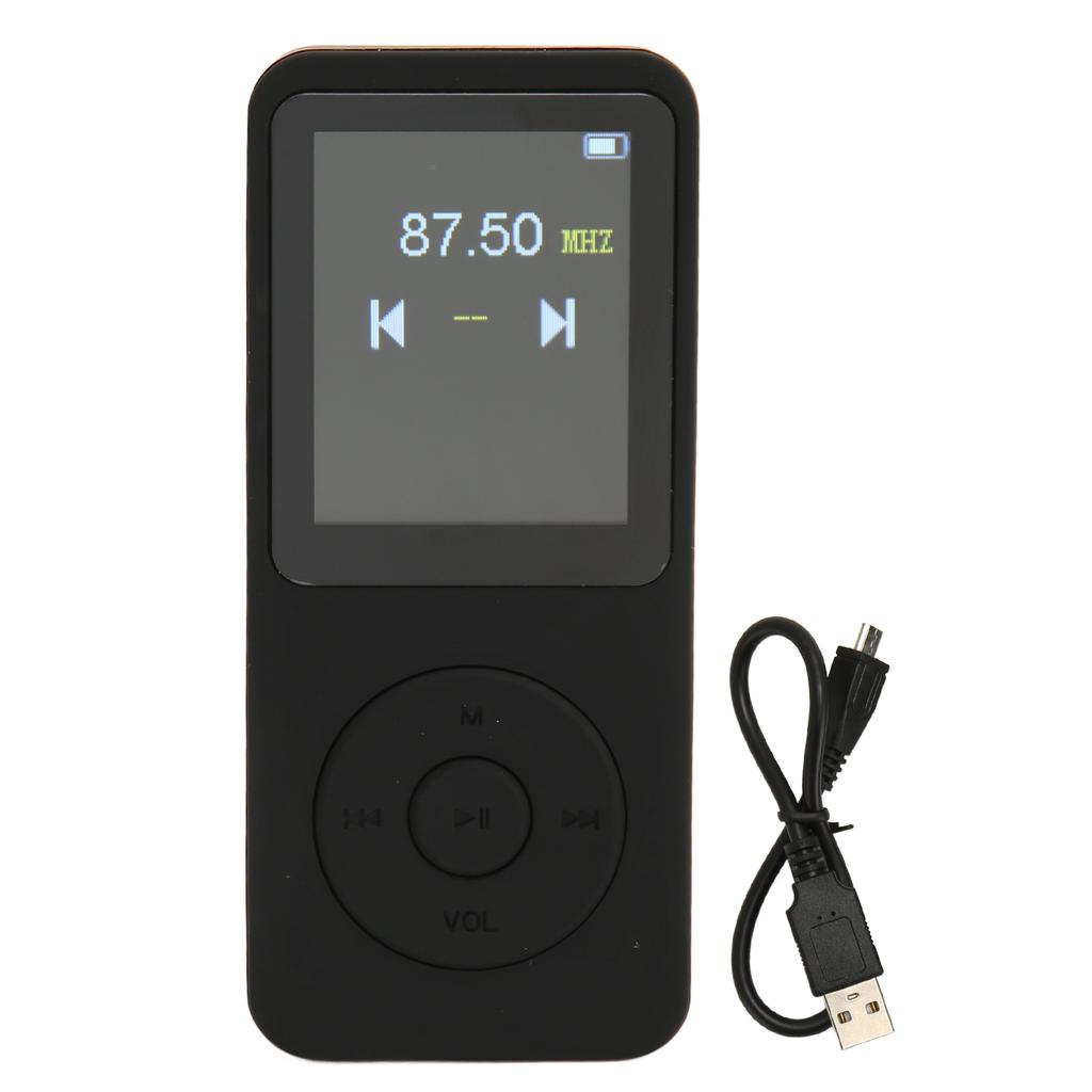 נגן MP3 עם Bluetooth 5.0 1W 8 אוהם רמקול HD רדיו FM סאונד HiFi ללא אובדן נתונים רב-פונקציונלי נייד MP3 MP4 מוזיקה