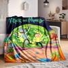 1pc Rick and Morty Flannel Throw Blanket Lightweight Soft Warm All Season Blanket for Sofa, Bed, Travel,L1028048