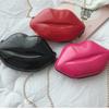 Women Lip Shape Plastic Party Evening Purse with Chain Small Coin Bag Phone Pouches Candy Color Shoulder Crossbody Bag