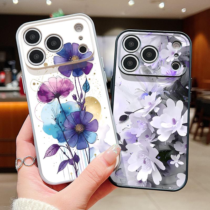INS Watercolor Floral Case For iPhone 17 Pro Max Hybrid TPU+PC Magnetic For Magsafe Matte Cover For iPhone 16 Pro Max 15 14 13