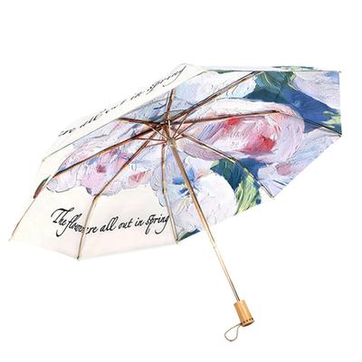 GPT Folding Suitable for All Rain and UV Manual 8 Stylish Floral White [Suitcase Company] Umbrella, Weather, Sun, Protection, Large, Lightweight,