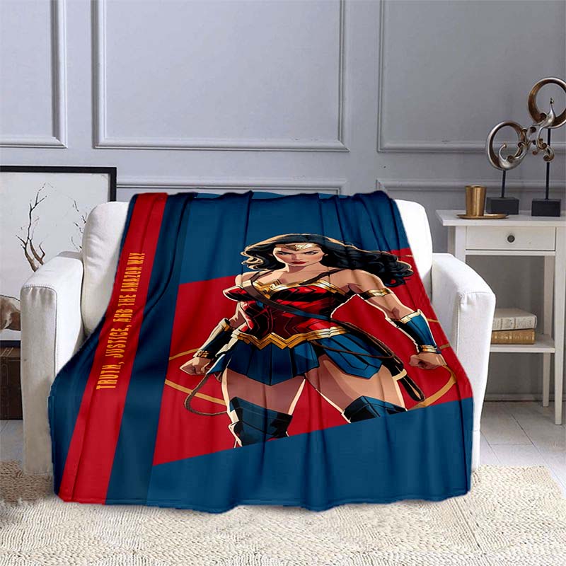 The New Wonder Woman Print Blanket Is a Warm and Comfortable Flannel Blanket, Suitable for Bedrooms, Sofas, Beds, Chairs, Picnic
