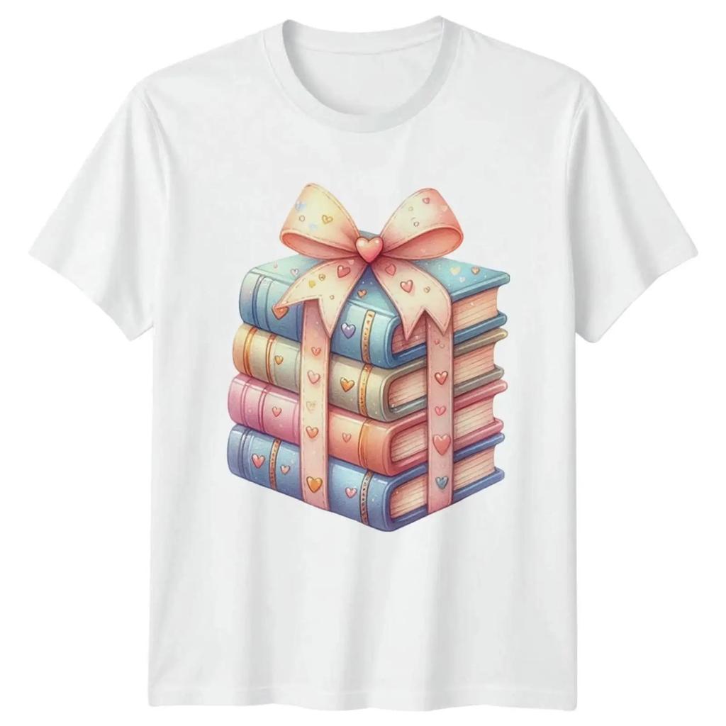 Stack Of Books Geschenk Lesen Herren T Shirt Daunisex Grafik Oberteil Vintage Casual Stylish Top For Everyday Wear