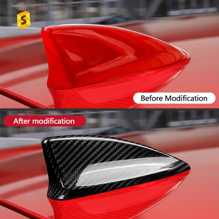 Shasha Carbon Fiber Exterior Accessories for Honda Civic 11th Carbon Fiber Car Radio Antenna