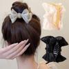 Korea Bowknot Hair Claw Satin Bow Hair Clips Barrettes Sweet Ponytail Vintage Crab Hairpins Styling Tools Women Hair Accessories