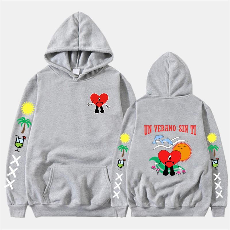 Un Verano Sin Ti Bad Bunny Inspired Hoodie Mens Cotton Blend Oversized Streetwear Sweatshirt Winter Casual Pullover