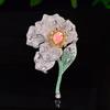 Elegant Iris Brooch: High-End Zircon Pin for Suits and Corsages
