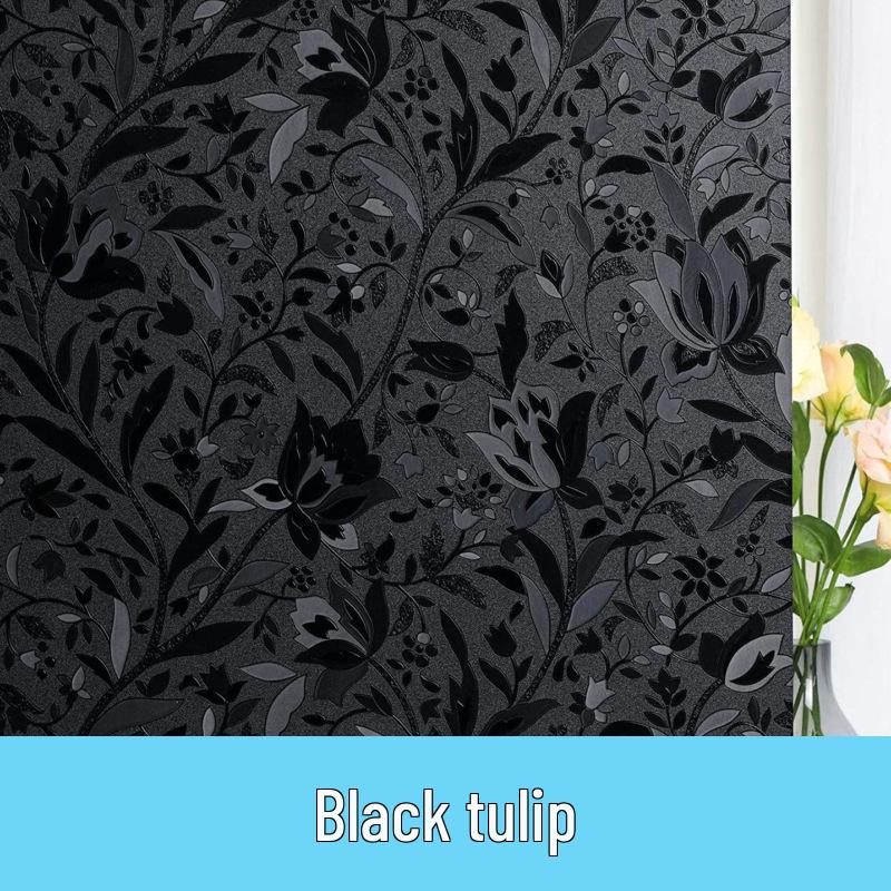 Iridescent Tulip Static Cling Window Film - Frosted Sunshade & Heat Insulation