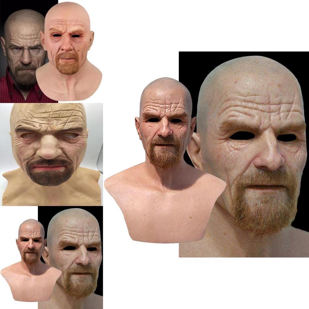 Breaking Bad Mască Albă Latex Cap Chel Bătrân Halloween Cosplay Recuzită