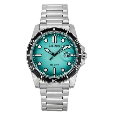 Marine Eco-Drive Stainless Steel Turquoise Dial AW1816-89L 100M Men's Watch