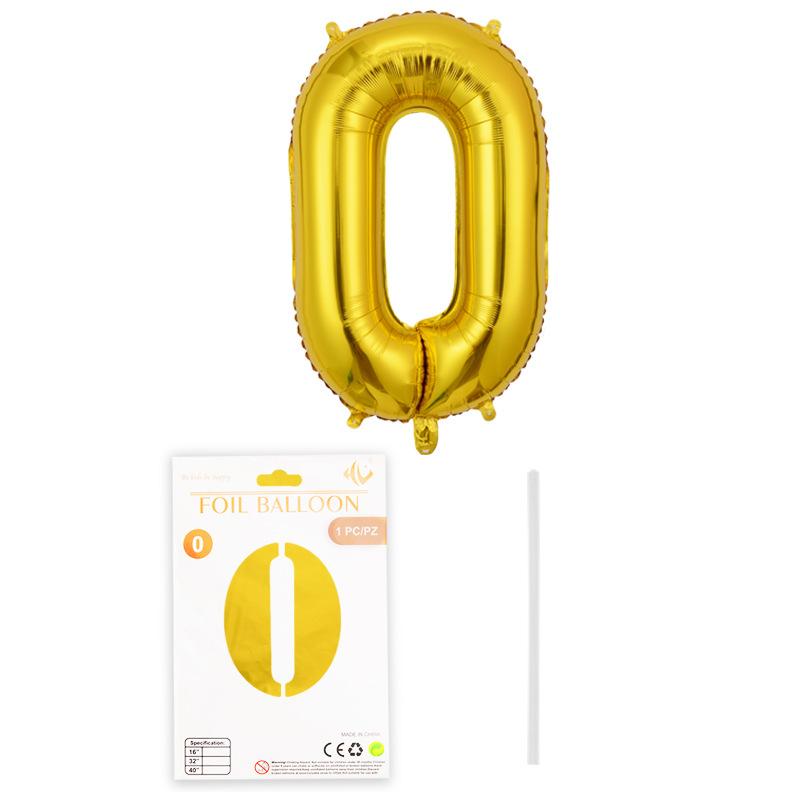 

16 Inch Digital Balloon Hardcover Independent Packaging Paper Card Pack Aluminum Film Balloon Birthday Party Decoration Aluminum Foil 16 inch gold 0 independent packaging