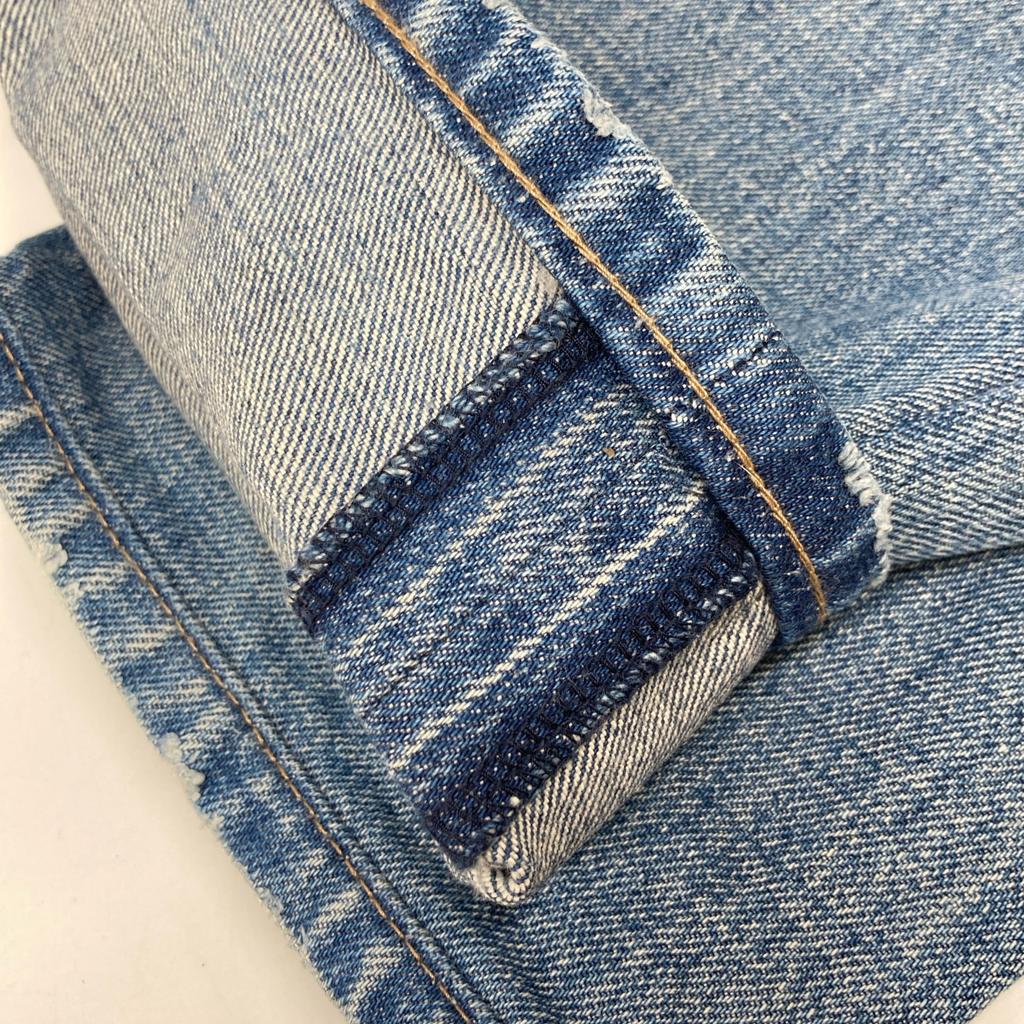 CELINE N782 086T 08TU Blue Cotton Vintage Union Wash Button Fly Denim Pants Bottoms 30 blueUsed