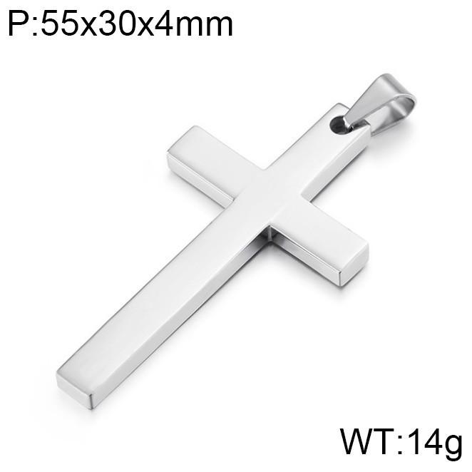 Titanium Steel Simple Cross Necklace Pendant, Stainless Steel Jewelry