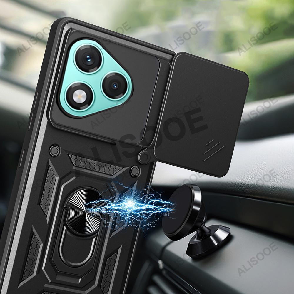 Funda for Honor 400 Lite 5G / Honor 400 Pro Global Case Slide Camera Ring Stand Holder Shockproof Cover for Honor 400 Lite Capa