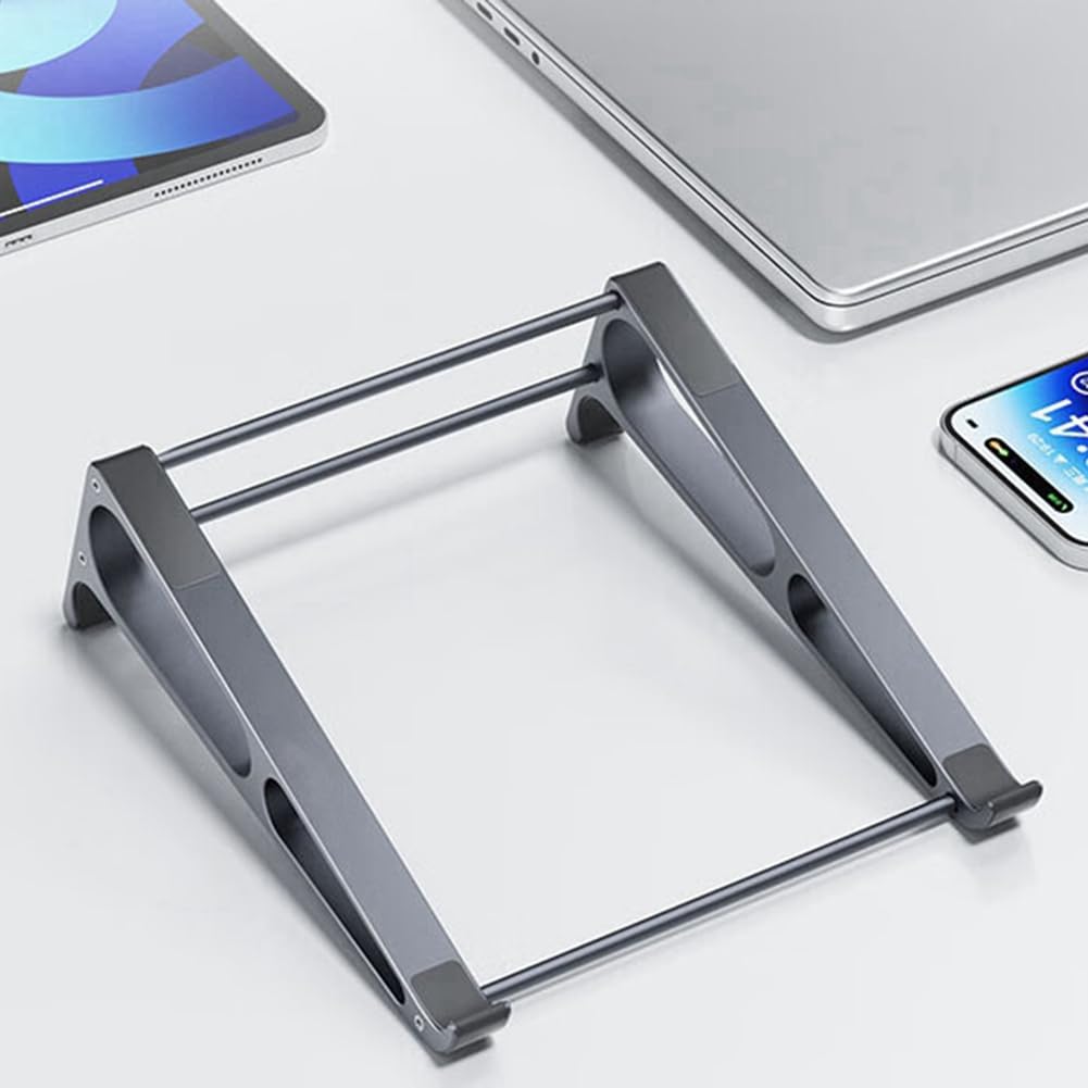 Limnyves Vertical Laptop Stand with Detachable Aluminum Tablet Storage Holder for Inch Compact 2-in-1 11-16 Devices,
