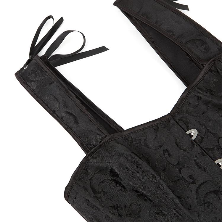 Black Double Strap Women's Waist Cincher Corset Body Shaper