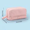 Large Capacity Pencil Case Simple Solid Color Stationery Box Double Layer Multifunctional Pen Pouch Students School Supplies