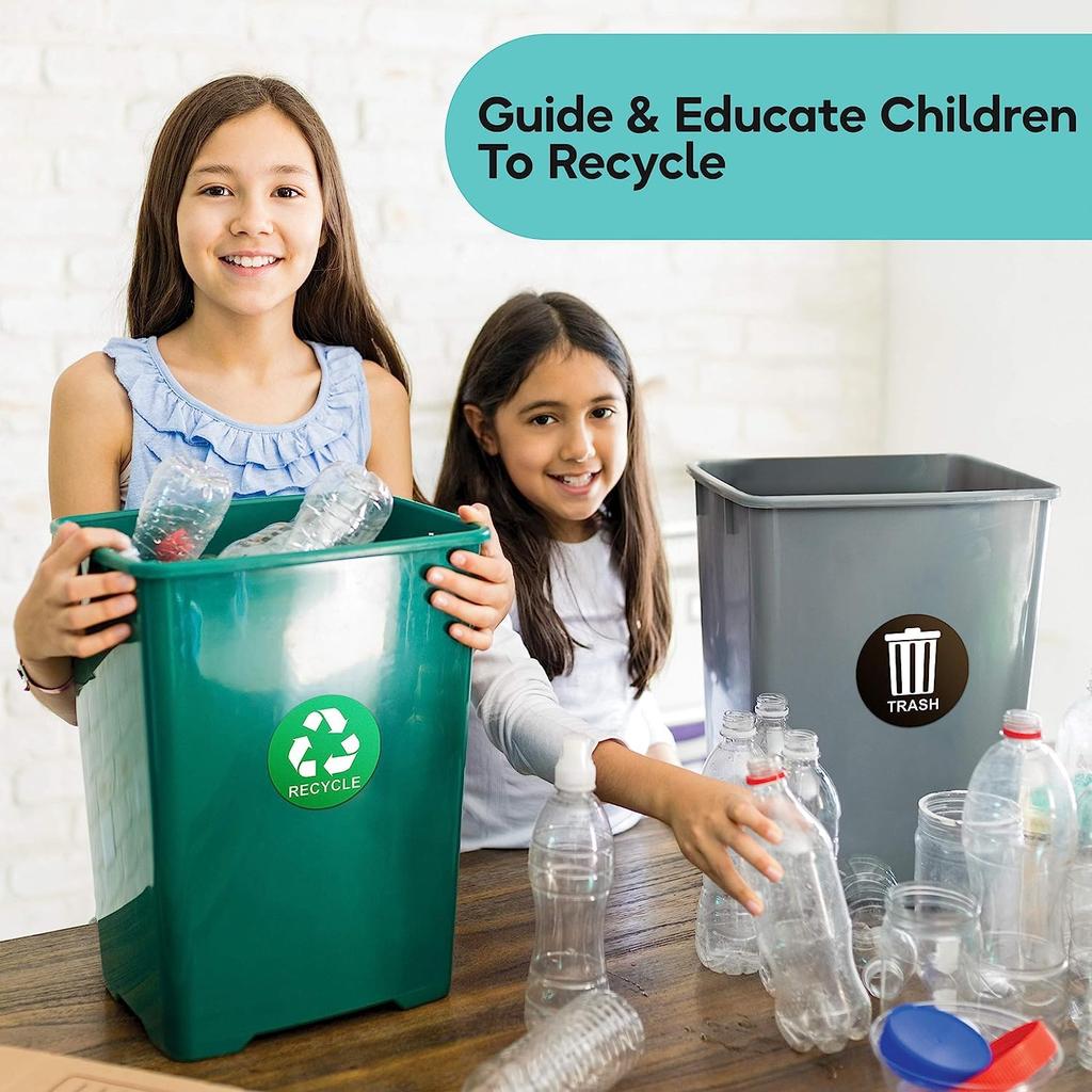 Trash Bin Stickers Waterproof Recycle Bin Vinyl Decals Separate Trash Dustbin Car Trash Bin Garbage Cans Kitchen Accessories