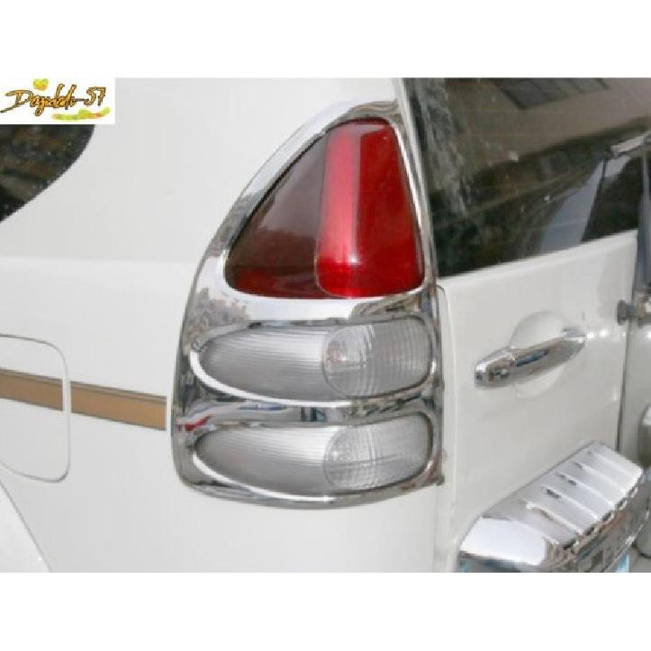 For Toyota Prado Fj120 2003-2009 Chrome Rear Light Cover Tail Lamp Frame Trim 2X