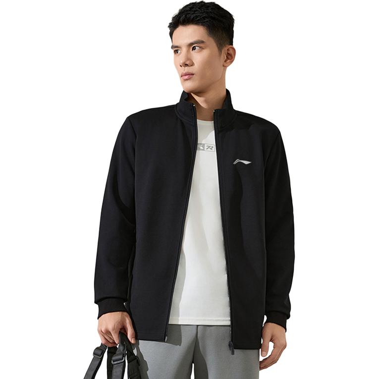 Li Ning Comfortable Versatile Stand Collar Casual Cardigan Sweatshirt Men Sweatshirt AWDA326-1