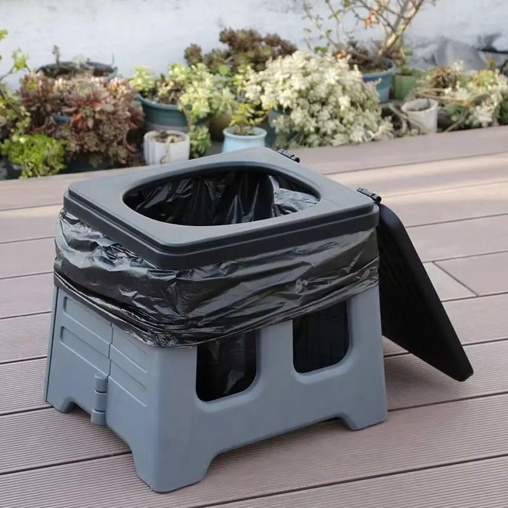 With Lid Outdoor Camp Toilet PP Folding Truck Toilet Portable Folding Toilet Camping Travel
