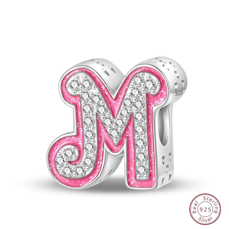 Beaded Copper Pink Charm Letters Luminous Firefly Tarot Beads Suitable For Diy Bracelet Jewelry