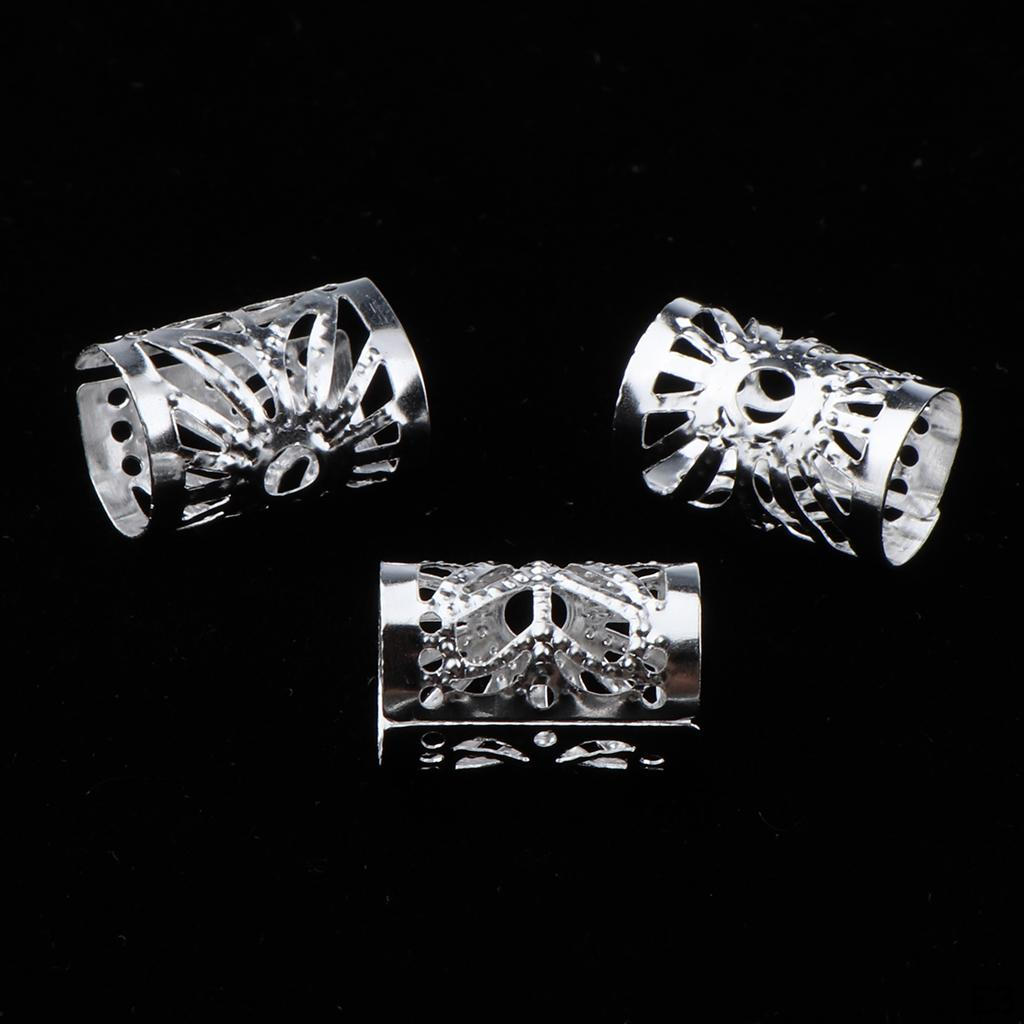 100pcs Adjustable Braids Cuffs Beads Clip Dread Tube