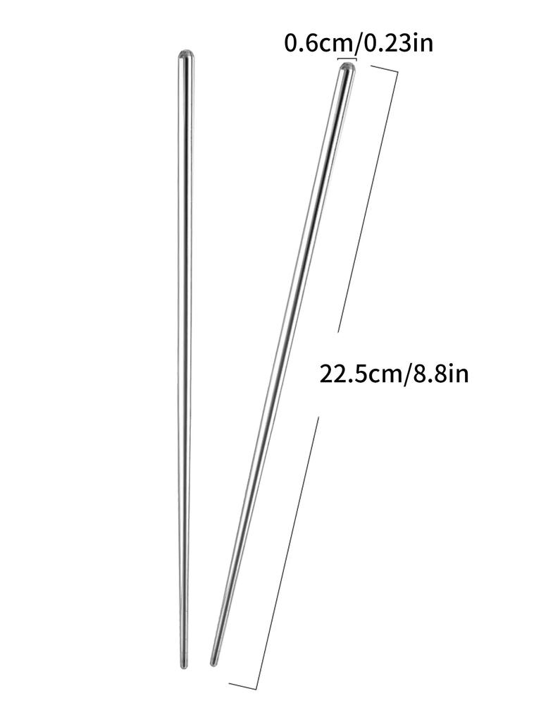 Stainless Steel Chopsticks Reusable Japanese Korean Chinese Chopsticks Sushi Food Non-Slip Sticks Household Kitchen Tableware