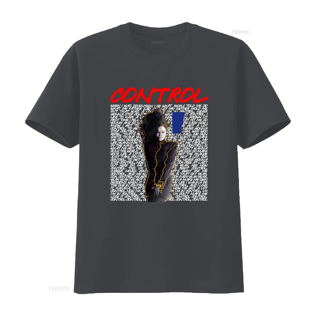 Janet Jackson Control Lyric Porträt T-Shirt vintage gewaschen lässig vielseitig bequem dehnbar Designer-Kleidung Streetwear